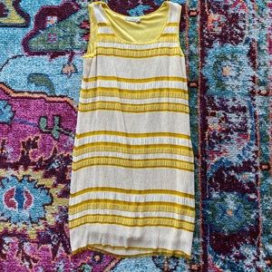 Chelsea & Violet Gold and Cream Textured Dress